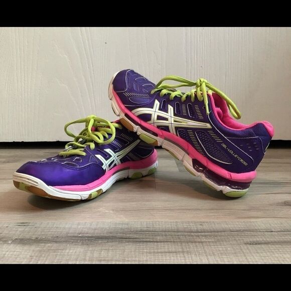 ASICS Purple Gel Volleycross Shoes Size 6 - Picture 1 of 9